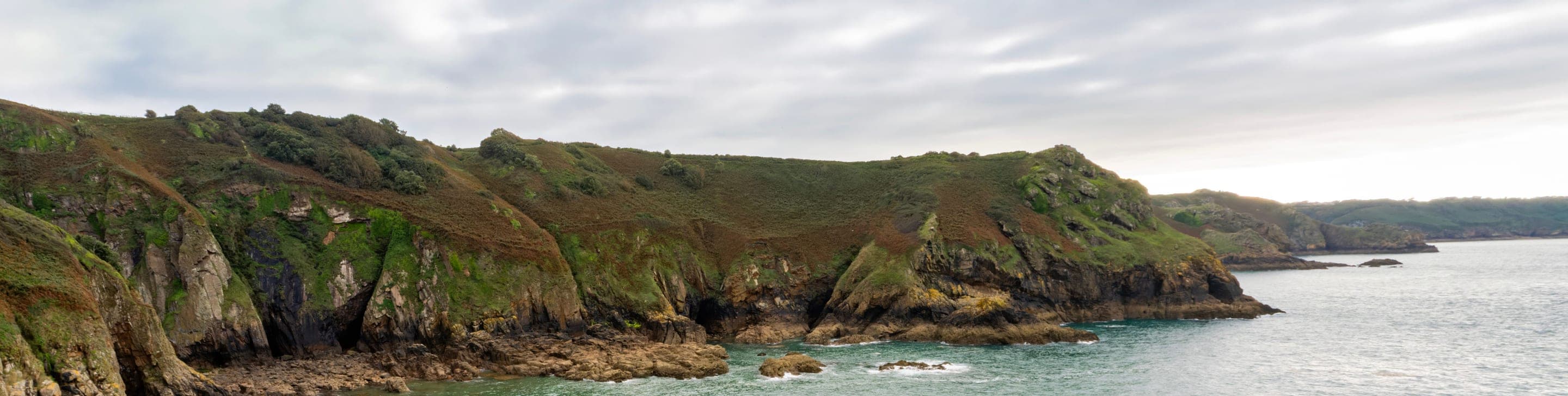 Rugged cliff coastline of Jersey in the Channel Islands