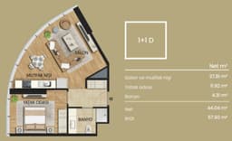 AeroTop Kadıköy floor plan 1+1
