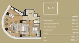 AeroTop Kadıköy floor plan 2+1
