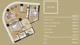 AeroTop Kadıköy floor plan 2+1