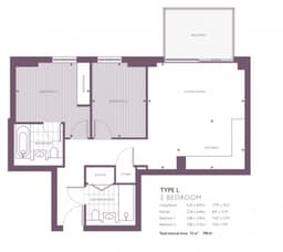 مخطط طابق Oasis Residence 2+1
