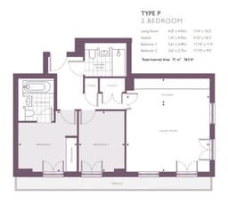 مخطط طابق Oasis Residence 2+1