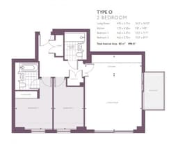 مخطط طابق Oasis Residence 2+1