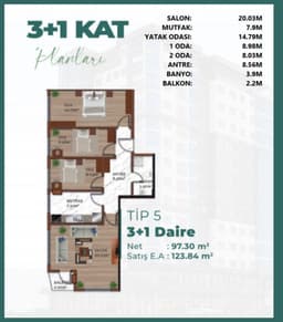 Sona Park Sultangazi floor plan 3+1
