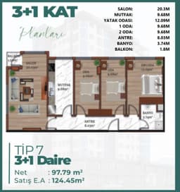 Sona Park Sultangazi floor plan 3+1