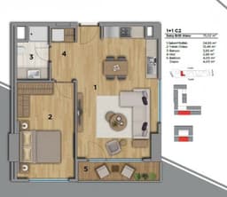 Uptown Height floor plan 1+1