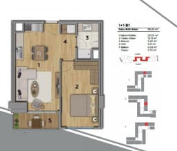 Uptown Height floor plan 1+1