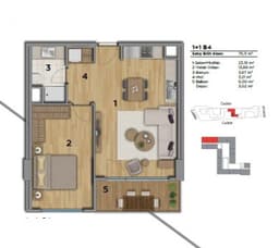 Uptown Height floor plan 1+1