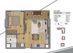 Uptown Height floor plan 1+1