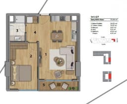 Uptown Height floor plan 1+1
