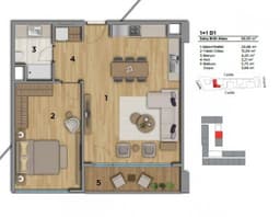 Uptown Height floor plan 1+1