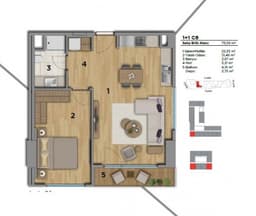 Uptown Height floor plan 1+1