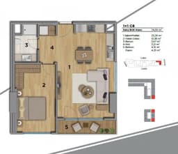 Uptown Height floor plan 1+1