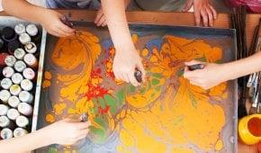 伊斯坦布尔的土耳其手工艺和艺术语言：大理石纹湿拓画（湿拓画）